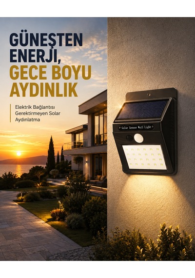 144 Led'li Geniş Aydınlatma Alanına Sahip Güneş Enerjili Güvenlik Lambası - Lisinya 72140082