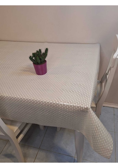 Ithal Pvc Muşamba - Desenli Silinebilir Masa Örtüsü 07iz10 Bej