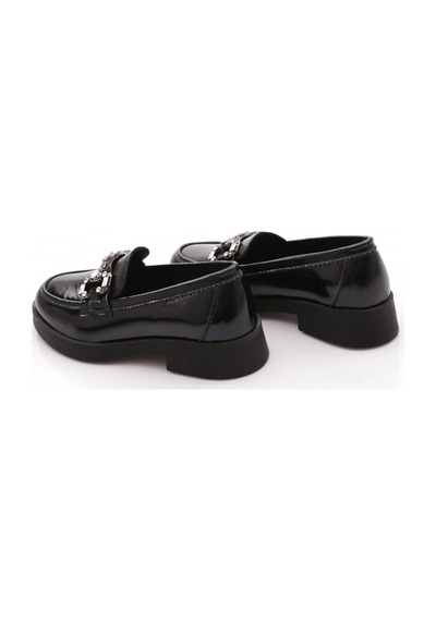 Dgn 9000 Kadın Loafer Ayakkabı Siyah Rugan