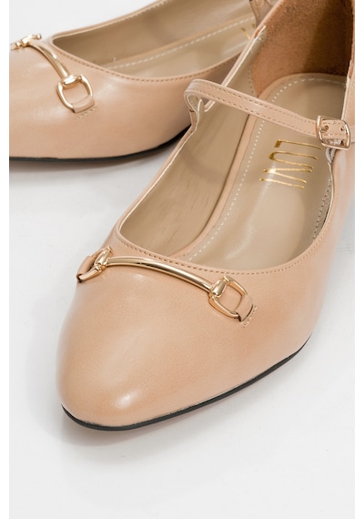 Luvishoes Luvi Shoes Ojen Bej Cilt Kadın Kısa Topuklu Ayakkabı BEJ CILT