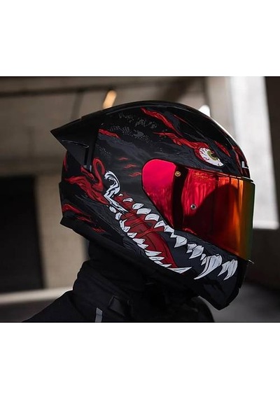 Ls2 Rapıd 2 Race Kaıju Fullface Motosiklet Kaskı Kırmızı Camlı Siyah