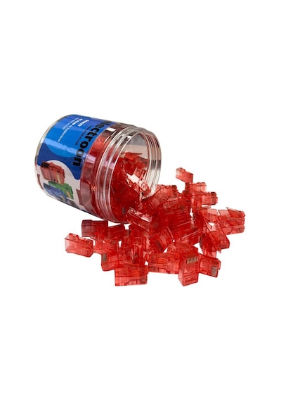 Electroon Kırmızı Cat6 Ezrj45 Açık Uçlu Soket 8p/8c - 100adet