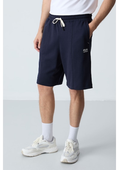 Air Jones Tommy Life Lacivert Pamuklu Kalın Yumuşak Dokulu Standart Fit Basic Erkek Şort - 81277 Lacivert