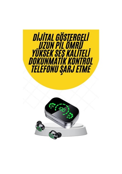 Kablosuz Bluetooth Kulaklık Çift Telefon Destekli Powerbankli Dijital Göstergeli Renk