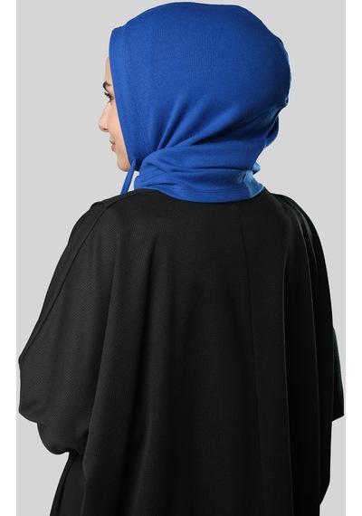 Hürrem Bone Saks Mavisi Bağcıklı Balaklava Boyunluklu Bere Triko Düz 2325 24 Saks Mavi