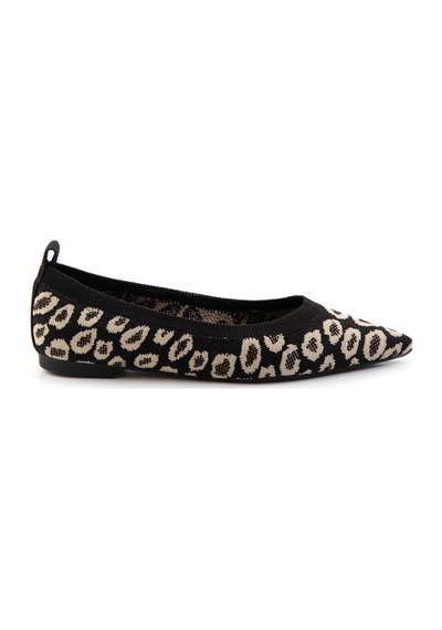 Siyah Leopar Kadın Babet K01327018482 Siyah
