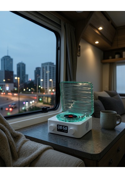 Gece Lambalı Bluetooth Hoparlör Saatli Model Uuczzzgramafonspeaker-29