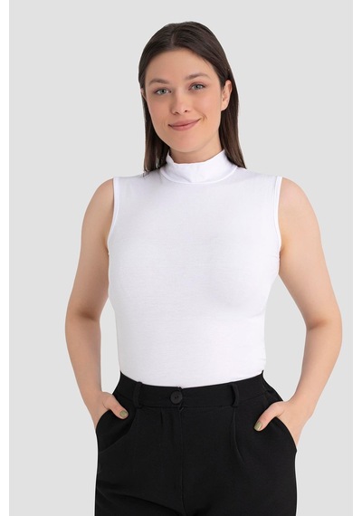 Arma Yıldız Kadın Beyaz Balıkçı Yaka Kolsuz Body 3'lü Paket Beyaz
