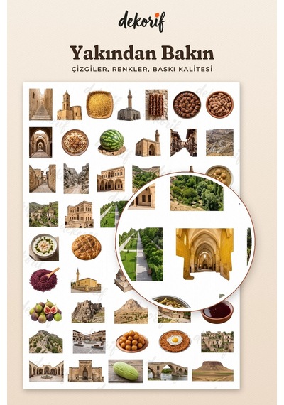 Mardin Sticker Seti 100 Adet - Taş Evler İrok Telkari Gerçekçi Ajanda Journal Defter Laptop Çıkartma Çok Renkli