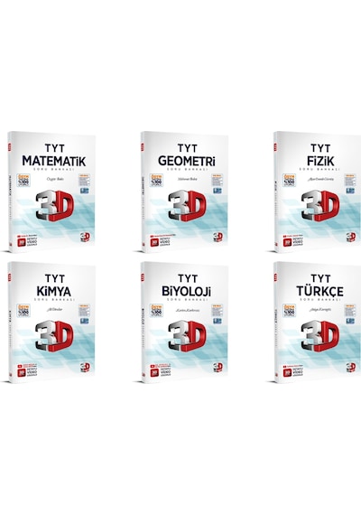 3D Yayınları TYT Tüm Dersler Soru Bankası Seti 6 Kitap Bir Arada