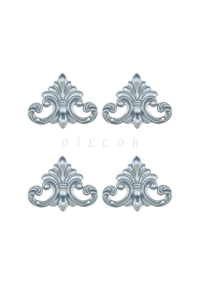 Diecor Dekoratif Boyanabilir Polimer Mobilya, Duvar Ve Tavan Motifi Gümüş 12 Cm Model:xa53