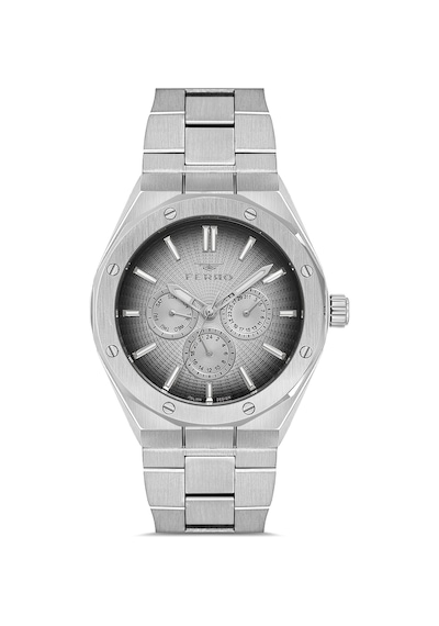 Ferro Fm11537awt-a2 Quartz Çelik Gri Siyah Kadran 42 Mm Erkek Kol Saati