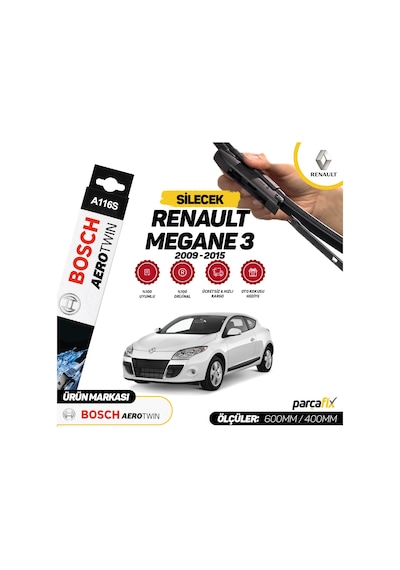 Renault Megane 3 Bosch Aerotwin A116S Silecek 2009-2015