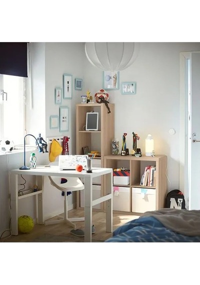 Ikea Kallax Açık Raf Ünitesi, Ağartılmış Meşe Görünümlü 42x147 Cm Meşe