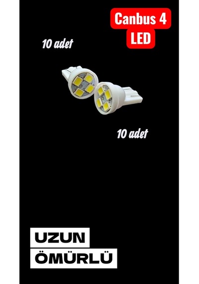 T10 10 Adet Dipsiz Park Ampul Canbus Arıza Işığı Yakmaz