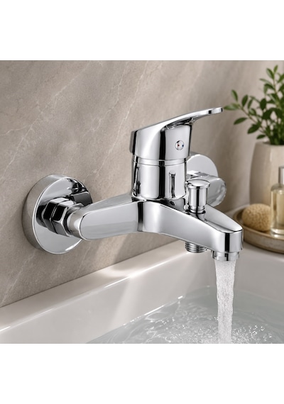 Viosa Krom Mix Banyo Bataryası Aç Kapa Duş Musluğu 5 Yıl Garantili