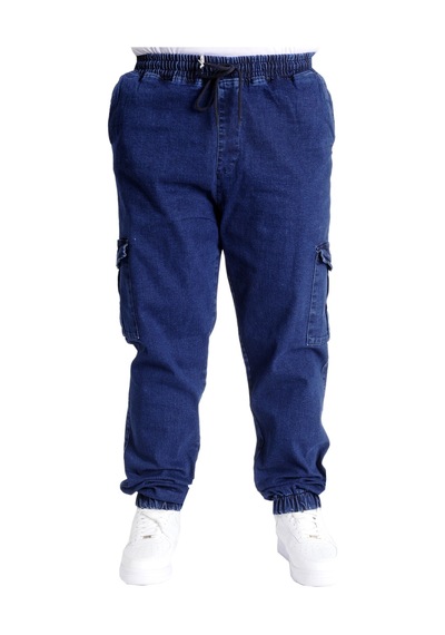 Mode Xl Battal Beden Erkek Kot Pantolon Chıef Blue Lastikli 23919 Lacivert Lacivert