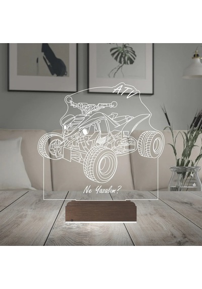 Luvivia Atv Outdoor Motor Tasarım Kişiye Özel 3d Lamba - Masa Gece Lambası Şeffaf