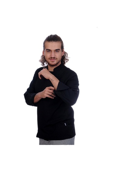 Unisex Aşçı Ceket Koltuk Altı Fileli Siyah