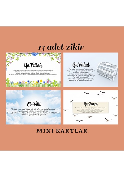 Fatofotofan Zikir Motivasyon Kartı 13 Adet