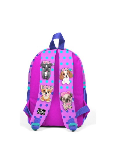 Minik Yuva Sırt Çantası Pembe Köpek Desenli İki Bölmeli 23550