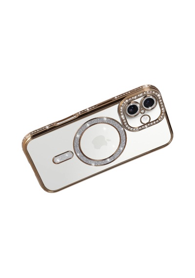 Apple İphone 17 Joke Simli Magneticsafe Kılıf - Gold 0.2M-Çok Renkli
