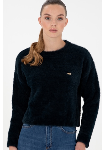 U.S. Polo Assn. Kadın Lacivert Bisiklet Yaka Yumuşak Dokulu Kazak 50297898-VR033