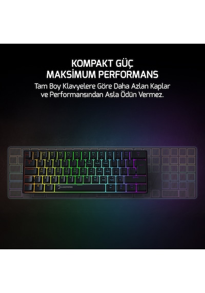 Gamepower Lyra Rgb 60m 62tuş Siyah Mekanik Kablolu Blue Switch Ckckgmp0016