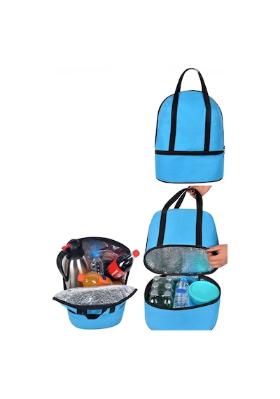 Next Craft Plaj Çantası Isı Yalıtımlı Termos Sıcak Soğuk Tutucu 2 Bölmeli 26 Lt. Kapasiteli Kamp Outdoor Piknik Mavi