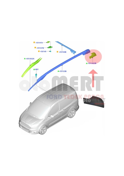 Courier Arka Tavan Rayı Dış Plastiği 2014-2023 (SOL) | 534545313 Courier Arka Tavan Rayı Dış Plastiği 2014-2023 (SOL) | 534545313