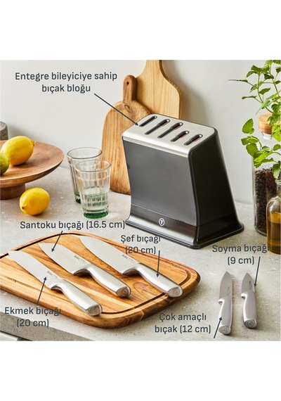 Tefal Eversharp Pro 5 Bıçaklı Entegre Otomatik Bileyicili Bıçak Seti Siyah