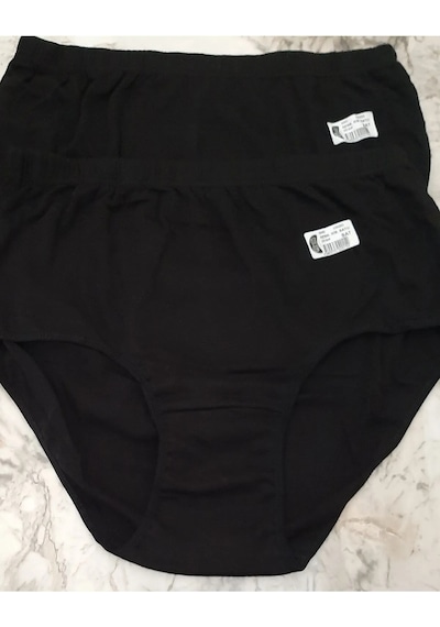 Gümüş İç Giyim Kadın Battal Boy Külot 2'li Paket 5xl Beden Siyah
