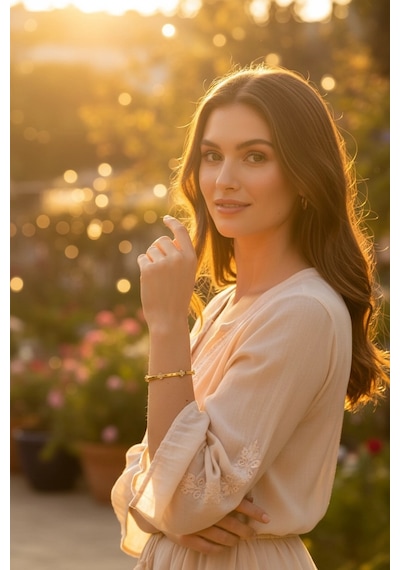 Altın Yonca Model Kelepçe Bilezik 01475734