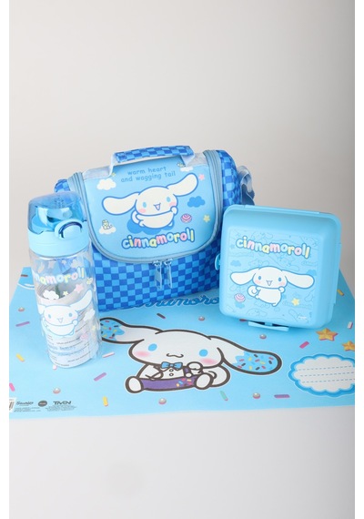 X Dekomus Lisanslı Cinnamoroll Blue Cloud Collection Termoslu Beslenme Çantası,beslenme Kabı,matara Ve Beslenme Örtüsü Seti Açık Gri
