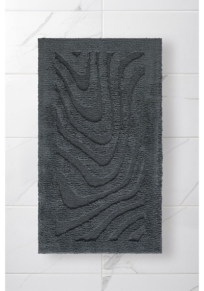 Lilly 2'li Pamuk Banyo Paspas Seti Yumuşak Dokulu Gri Yıkanabilir 60x100 + 60x50cm, Ll003g
