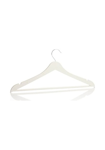 Askıcı 12 Adet Ahşap Görünümlü Plastik Beyazaa-46545648425 50cm