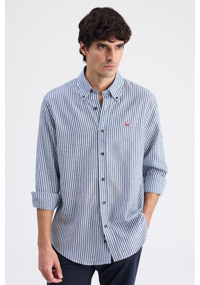 D'S Damat Ds Damat Comfort Lacivert Çizgili Gömlek 6hc02g816304m Çok Renkli