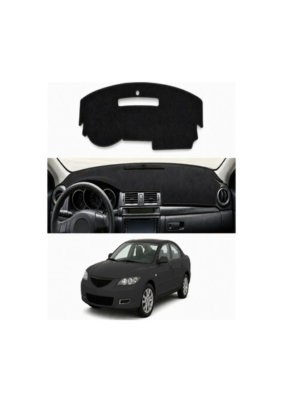 Mazda - 3 2003-2009 Uyumlu Torpido Koruma Kılıfı - Siyah Şeritli