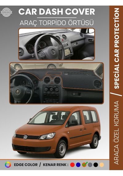 Volkswagen Caddy 2004-2015 Torpido Örtüsü Ön Göğüs Koruma Torpido Koruma Tam Uyum Çatlamayı Önler - 105 Stiloto