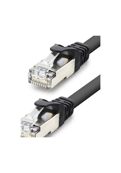 Cat7 Ethernet Patch Kablosu 10 Gbps 600 Mhz 30 Cm - Siyah Hdx5088 Evimdeyokyok