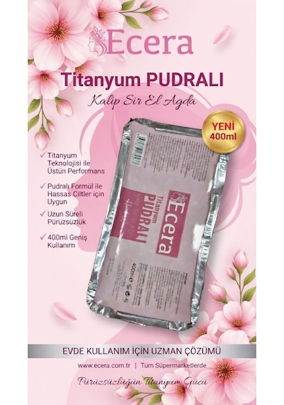 Ecera Titanyum Pudralı Kalıp Sir Ağda Pudralı Pembe 400 Ml