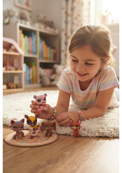 Pet Star Little Sevimli Minişler 6'lı Miniş Oyuncak Seti Hayvan Figür ve Aksesuarları 3046A22