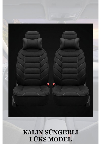 Renault Clio 3 2014 Uyumlu Lüks Premium Siyah Renk 2 Adet Minder Ve Yastık