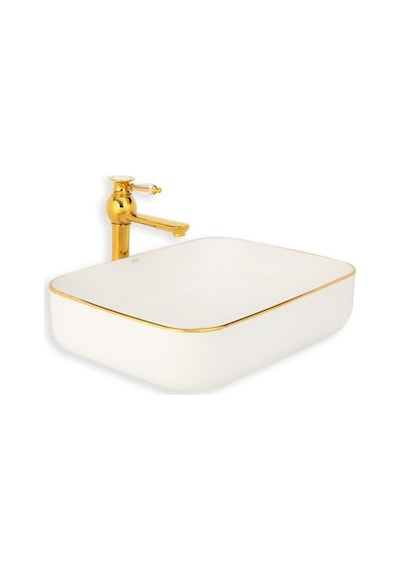 Eva Banyo Lena E-4619A Tezgah Üstü Porselen Lavabo