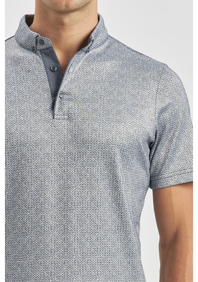 Koyu Lacivert Merserize Garnili Pamuklu Casual Slim Fit Tişört 1011240164 Koyu Lacivert