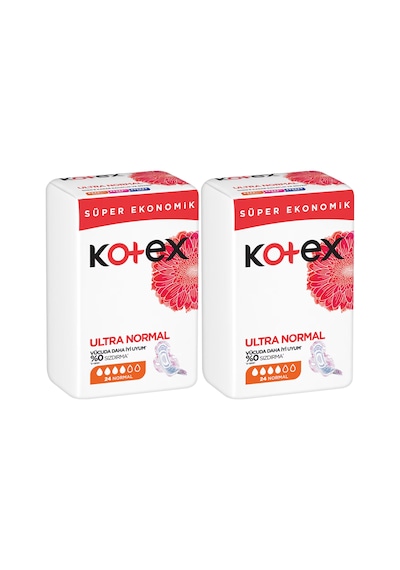 Kotex Ultra Normal Hijyenik Ped 24'lü X 2 Paket Toplam 48 Ped Süper Ekonomik Avantaj Paketi