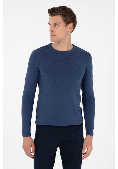 U.s. Polo Assn. Erkek Minimalist Uzun Kol Kazak - Günlük Şıklık İndigo