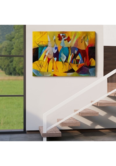 Es10 Dekoratif Baskı Mavi Kanvas Tablo (95 x 165)