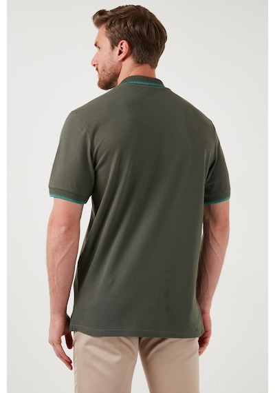 Buratti % 100 Pamuk Düğmeli Regular Fit Erkek Polo Yaka T Shirt 5902118 Haki-Mint