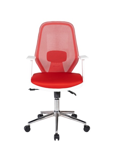 Ofisbazaar Dali Beyaz Fileli Çalışma Koltuğu Ergonomik Şef Ve Toplantı Koltuğu Kırmızı Kırmızı